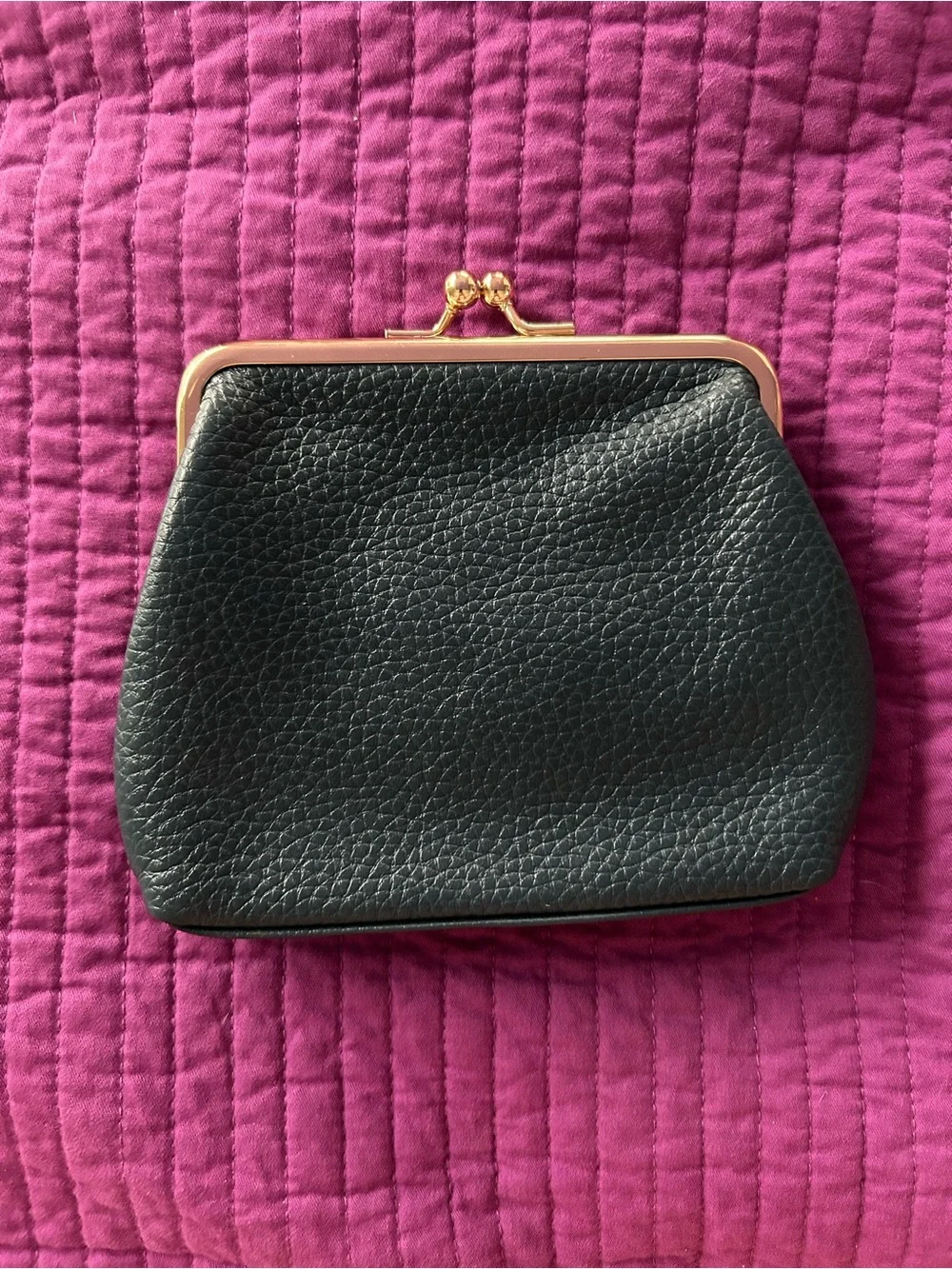 Dooney & Bourke Teal Leather Kiss-Lock Coin Purse
